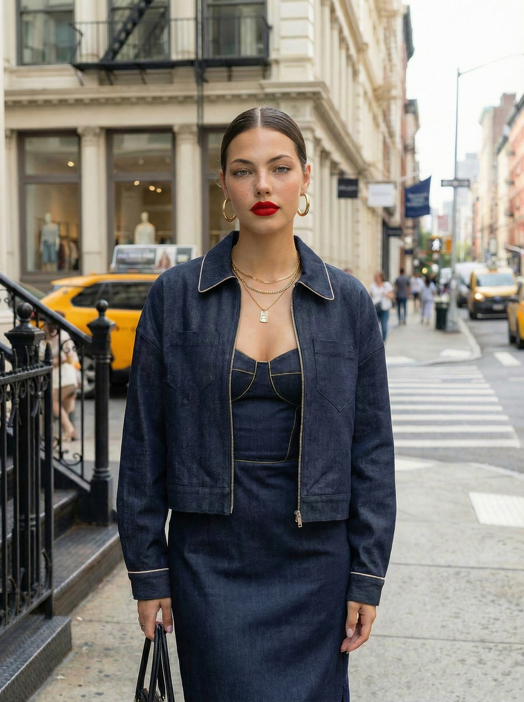 Oversized Denim Jacket – Cropped Boxy Coat