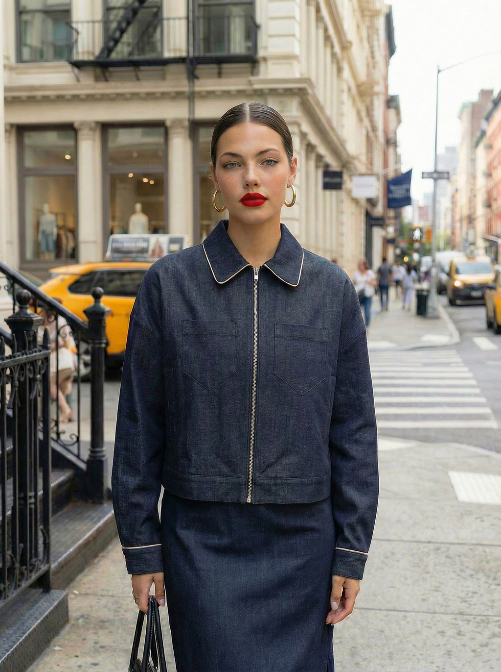 Oversized Denim Jacket – Cropped Boxy Coat