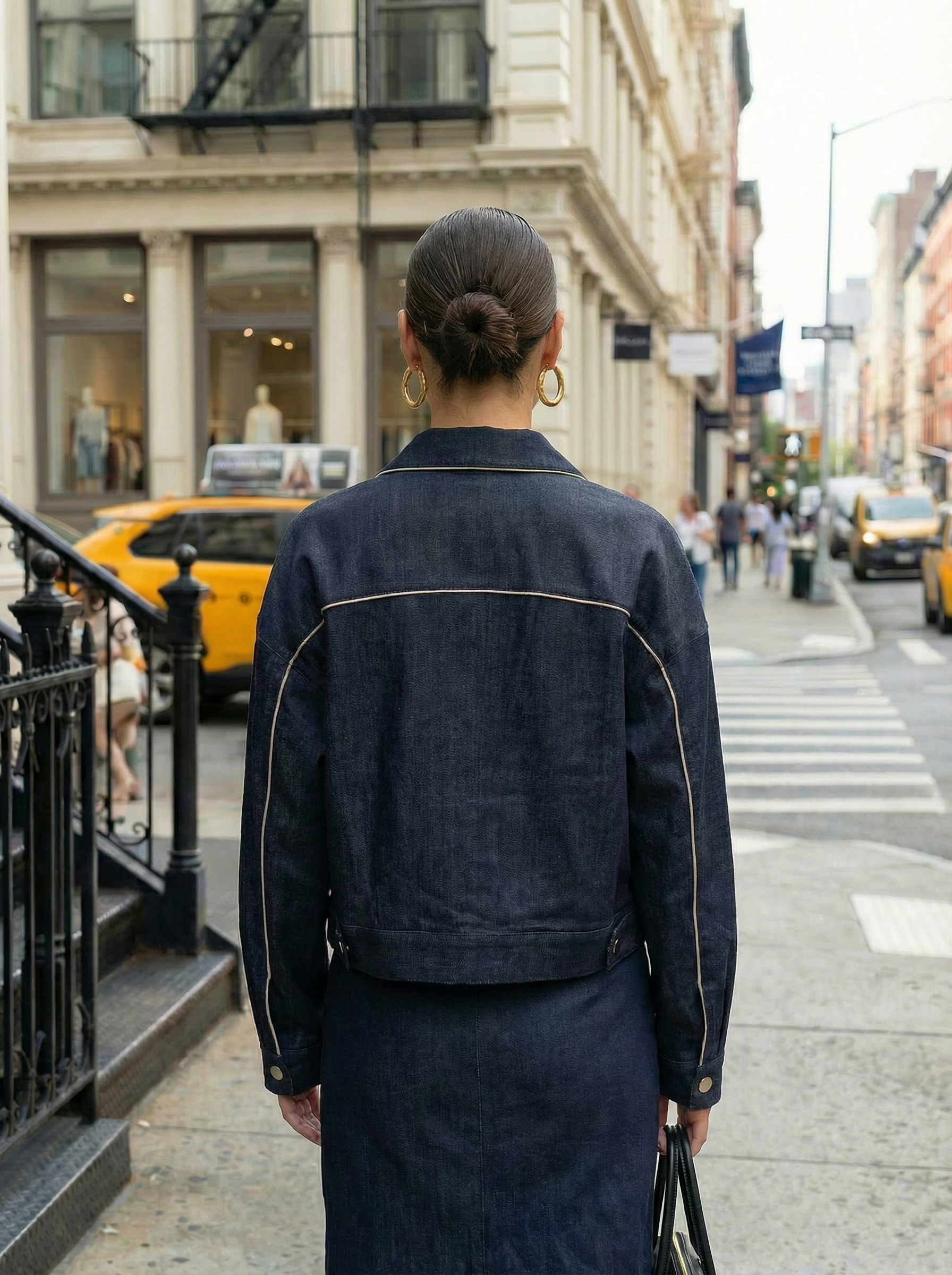 Oversized Denim Jacket – Cropped Boxy Coat